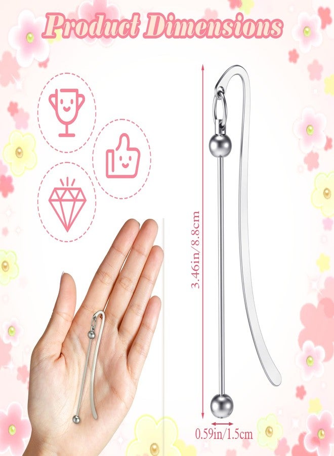 YBEATY مجموعة YBEATY من 10 قطع من فواصل الكتب المزينة بالخرز، فواصل كتب معدنية عتيقة الطراز، فواصل كتب عصرية مزينة بالخرز، قلادات مجوهرات، فواصل كتب معدنية بخطافات شعر، فواصل كتب منقوشة، لوازم مكتبية لمحبي الكتب والطلاب والمعلمين - Image 2